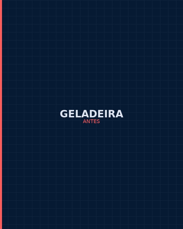 Geladeira antes do reparo, com gelo acumulado